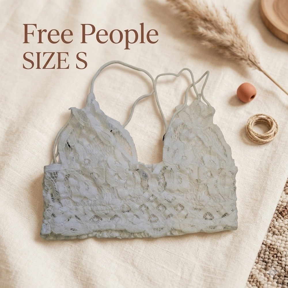 Free People FP One White Lace Boho Bralette Women's Size S